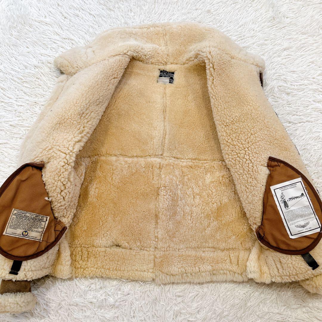 美品 USA製 AVIREX B-3 ムートン　フライトジャケット 短丈 38