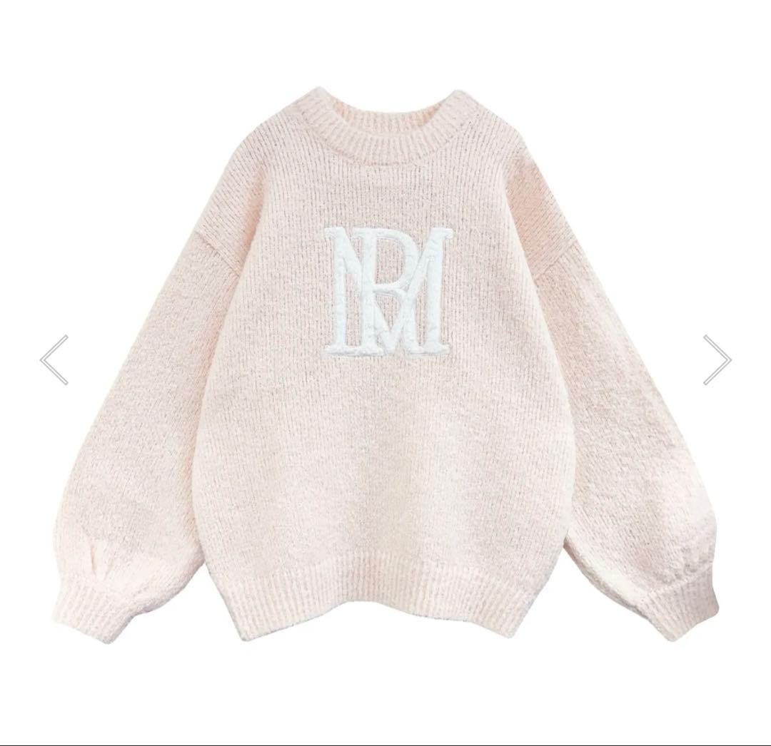 RoséMuse ロゼミューズ Logo AP puffy knit ピンク