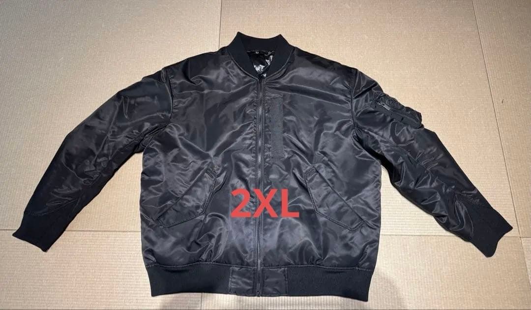 UNIQLO+JハイブリッドダウンオーバーサイズMA-1 2XLブラックユニクロ