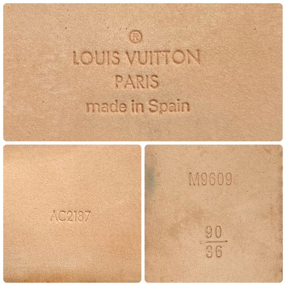 美品★ルイヴィトン　サンチュール　ダミエアズール　LVイニシャル　レザーベルト