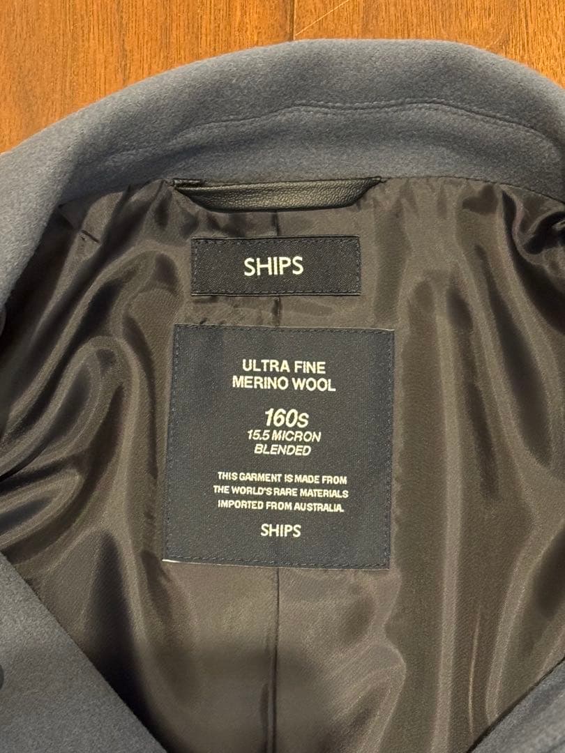 SHIPS ステンカラーコート M グレー ブルー