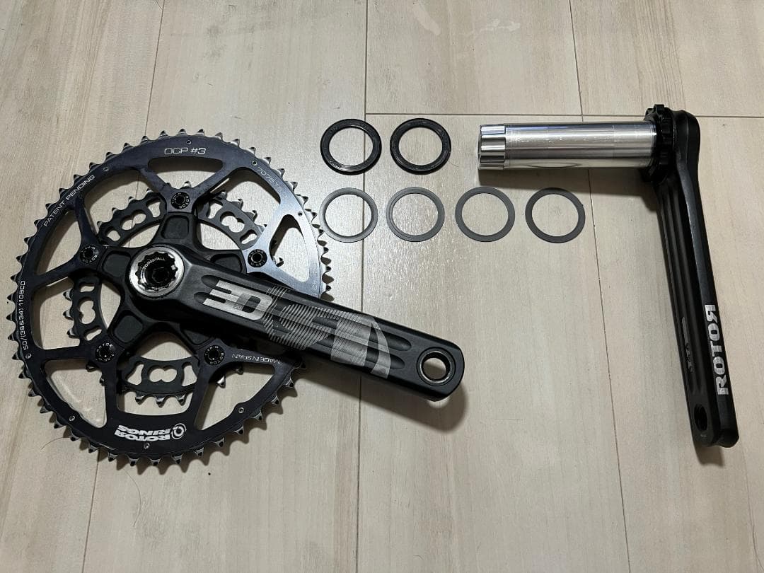 最終値下 ROTOR 3D 170mmクランク楕円50-34T：シャフト30mm