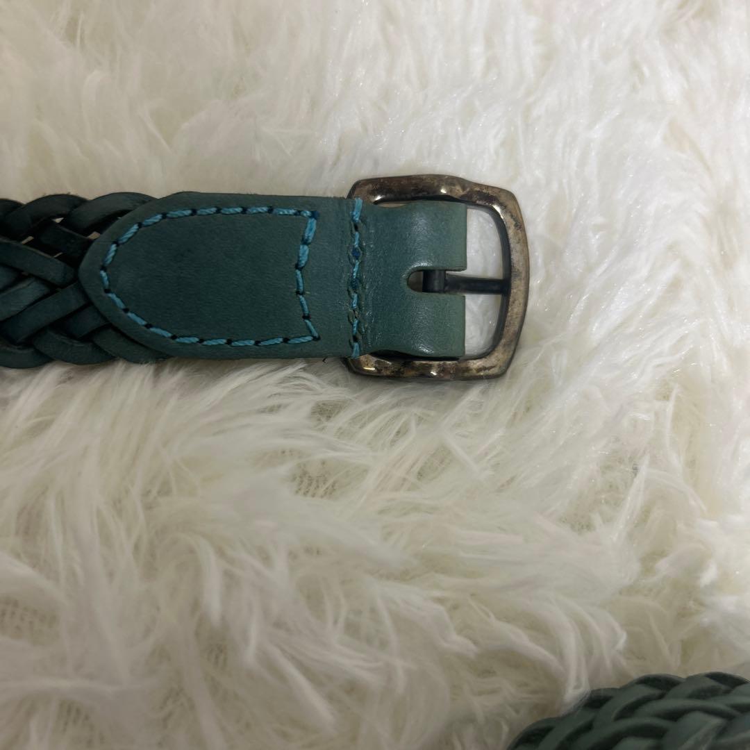 【希少】AKM メッシュベルト　レザー　グリーン