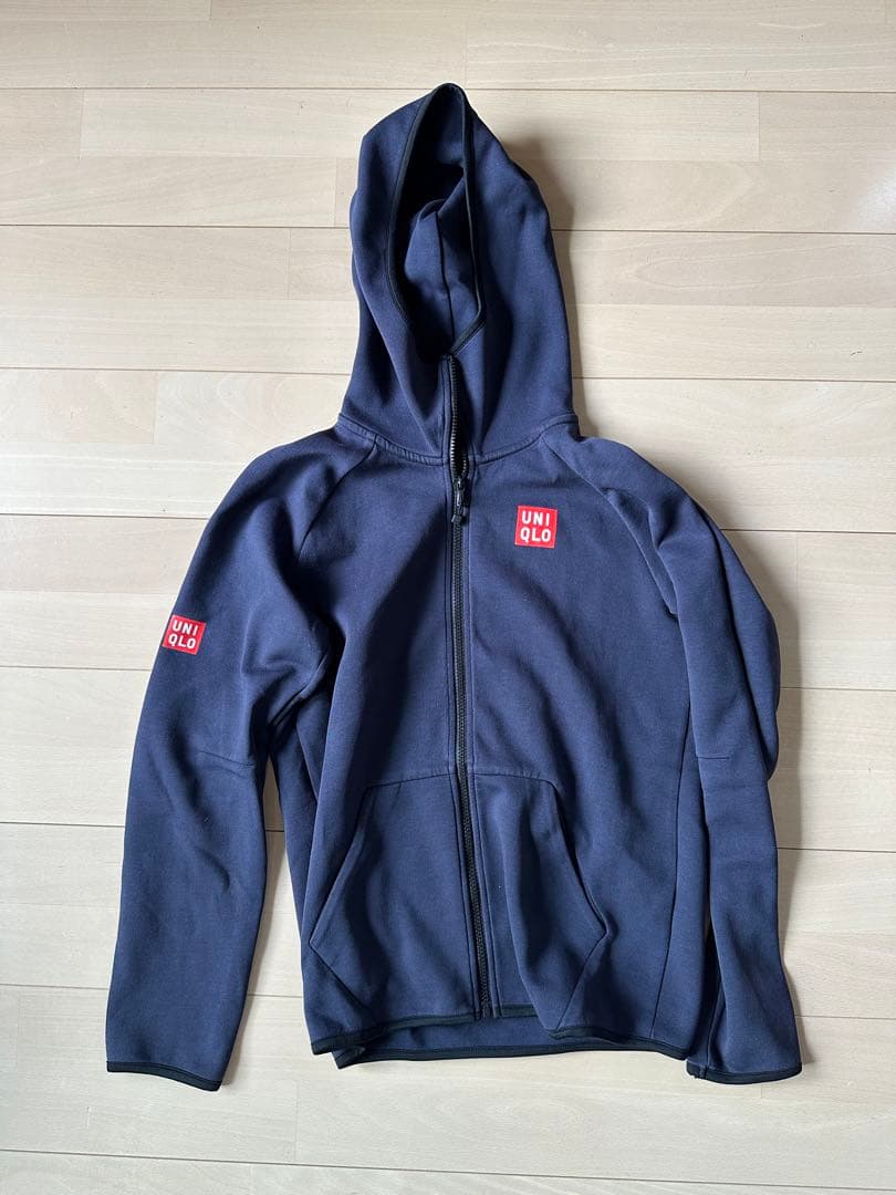 UNIQLO 錦織圭モデルドライストレッチスウェットパーカー L ネイビー