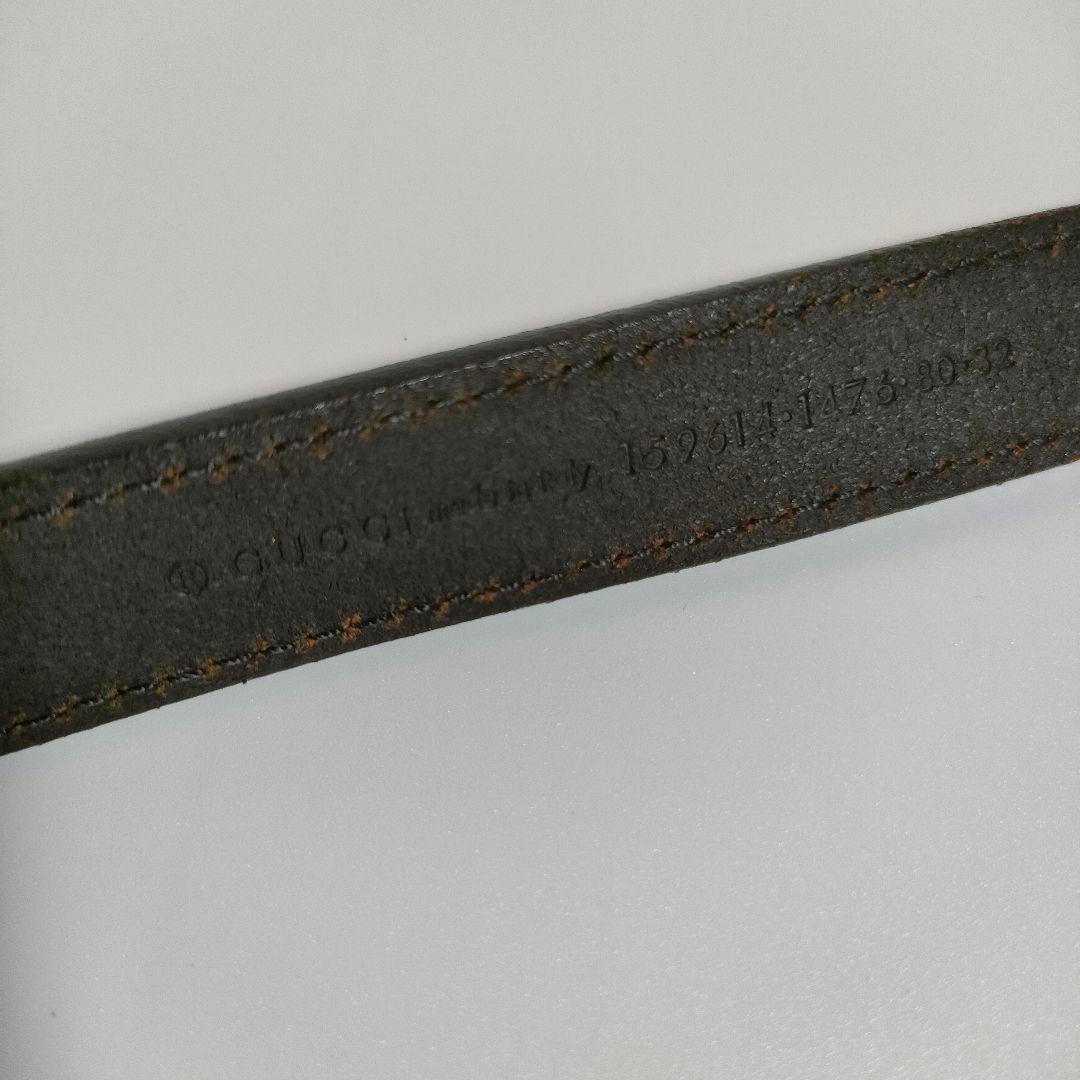 GUCCI インターロッキングG レザーベルト ブラック ゴールド金具