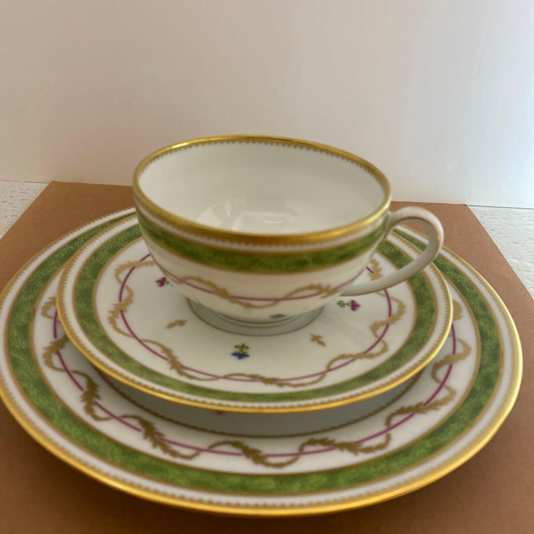 アビランド リモージュ ヴューパリヴェールグリーン プレート 19cm