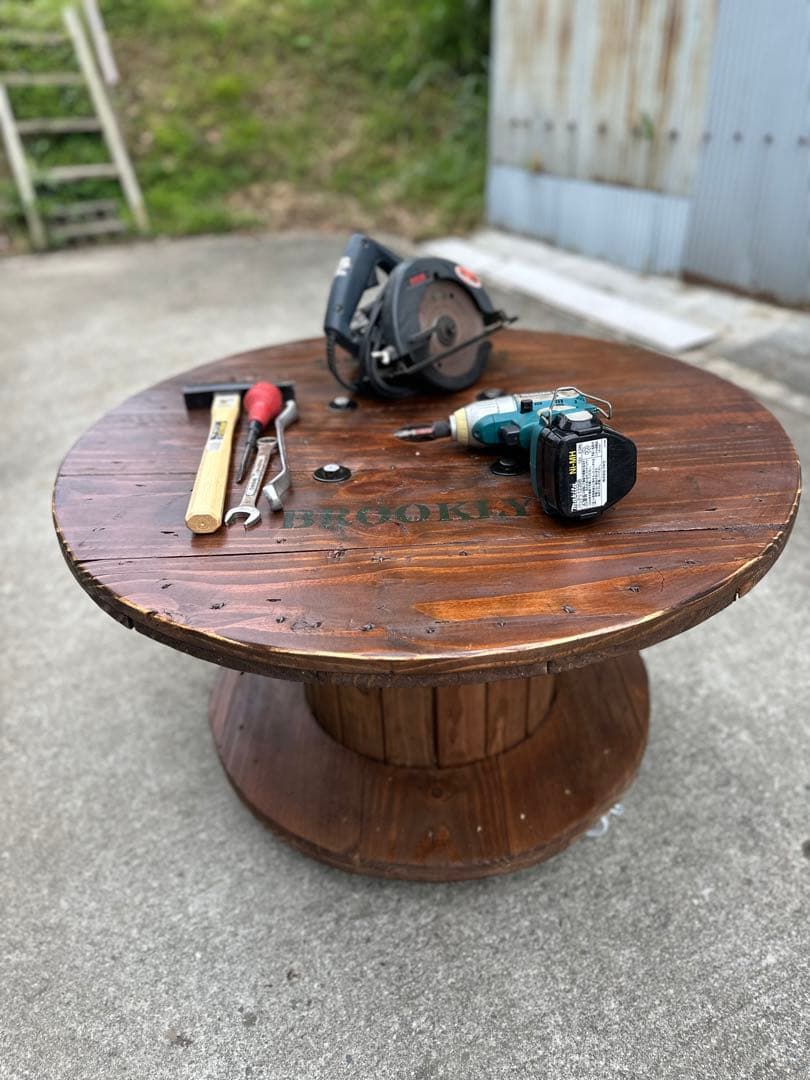 電線ドラム・ケーブルドラム☆ガーデニングテーブル／ガレージ