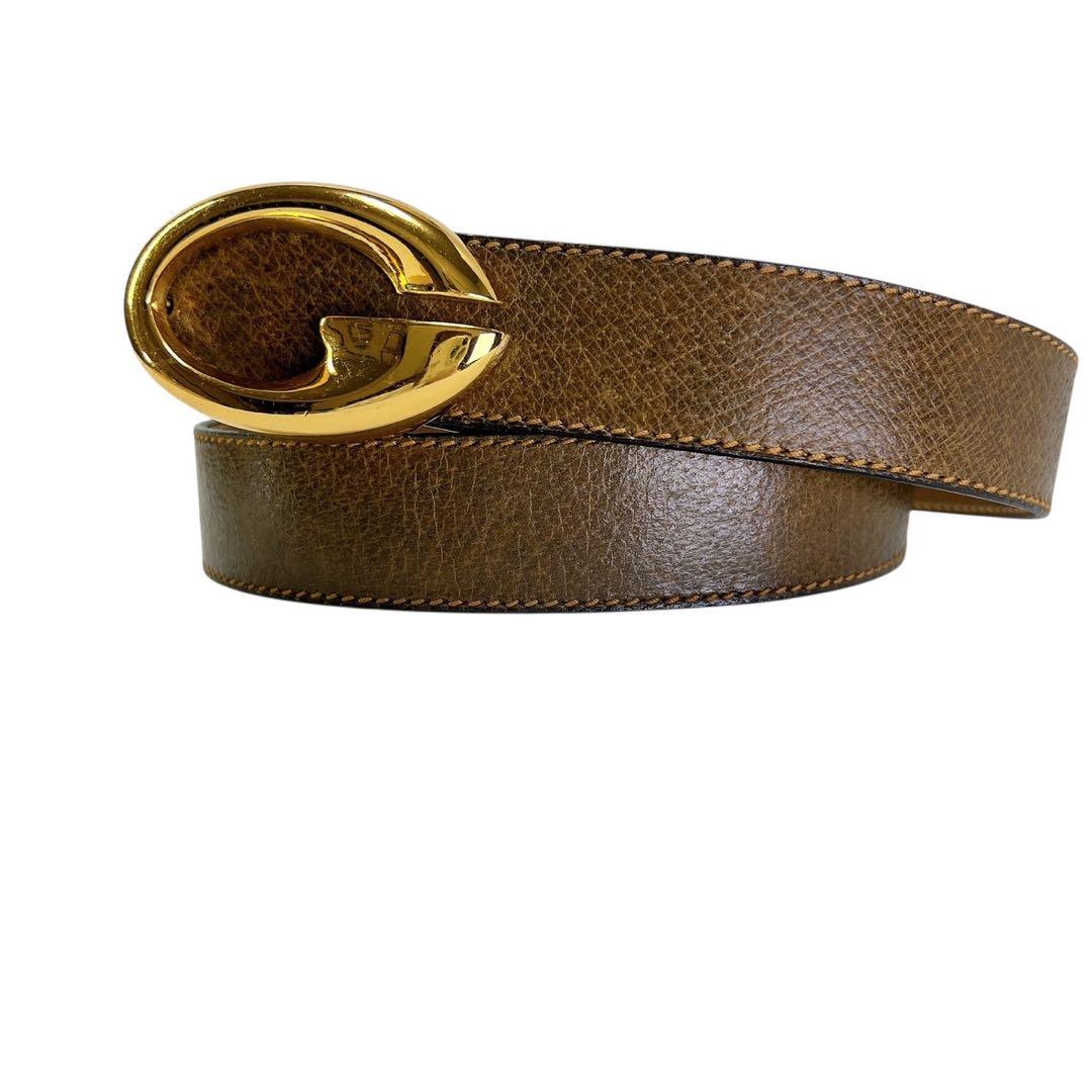 GUCCI グッチ ベルト ゴールド金具 メンズ レザー カジュアル