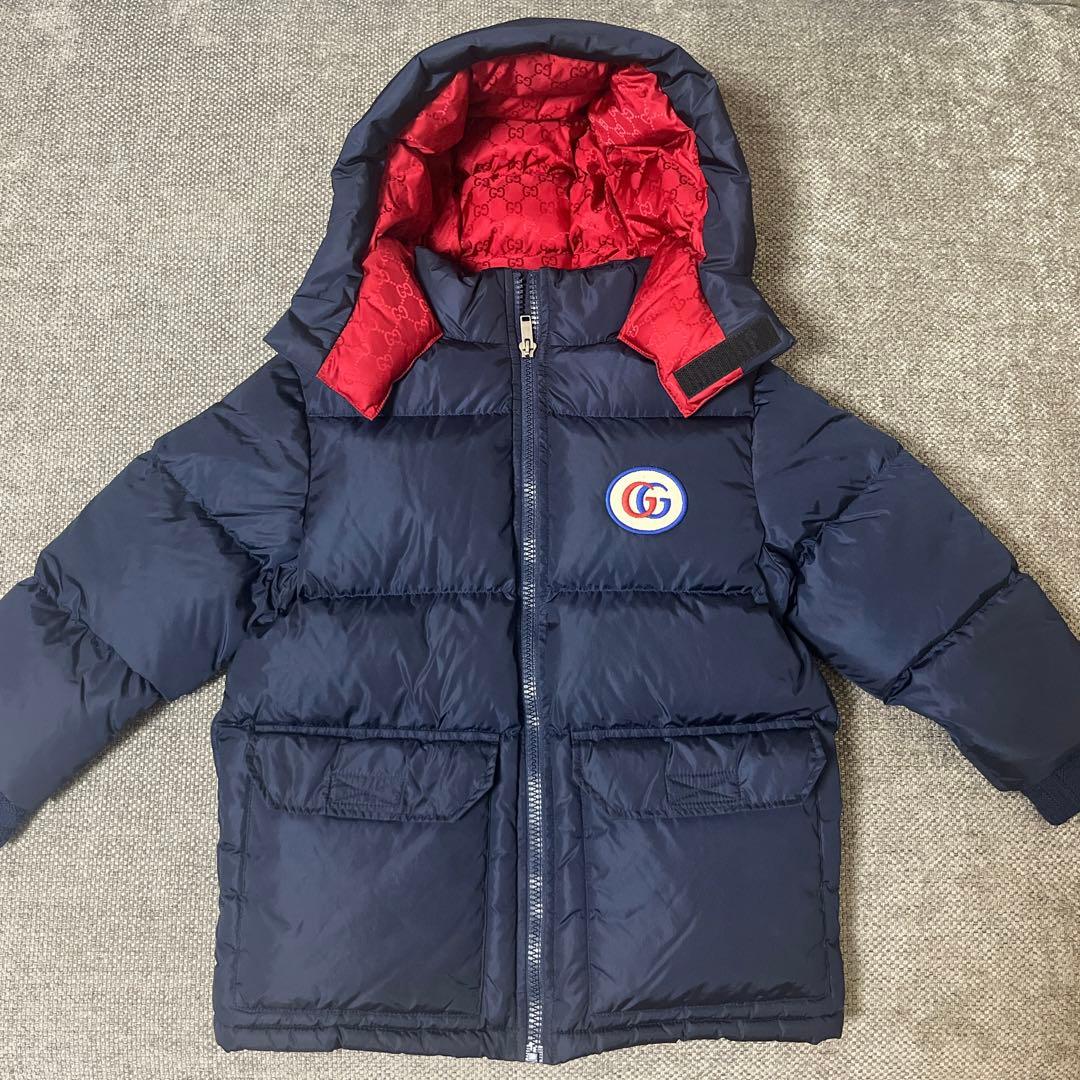 美品 GUCCI グッチ キッズ ダウンジャケット ネイビー 110cm - メルカリ