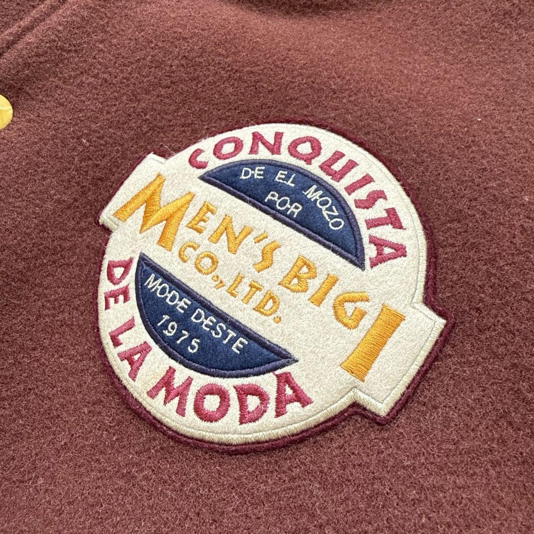 MEN'S BIGI 80年代 好配色 アーチロゴ 牛革 袖レザー スタジャン