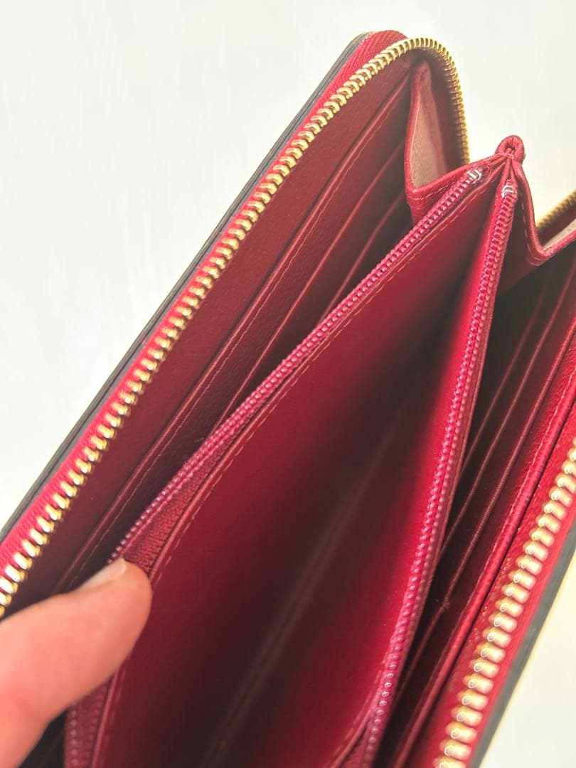 Cartier C ドゥ 長財布 ボルドー ラウンドファスナー ロングウォレット