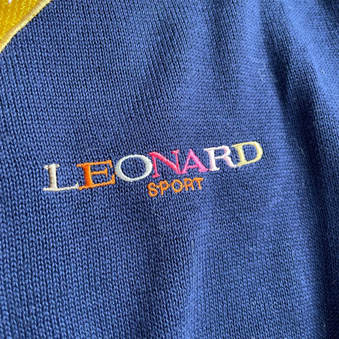 LEONARD トランペット刺繍 ノースリーブセーター