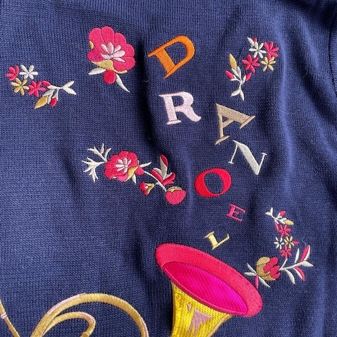 LEONARD トランペット刺繍 ノースリーブセーター