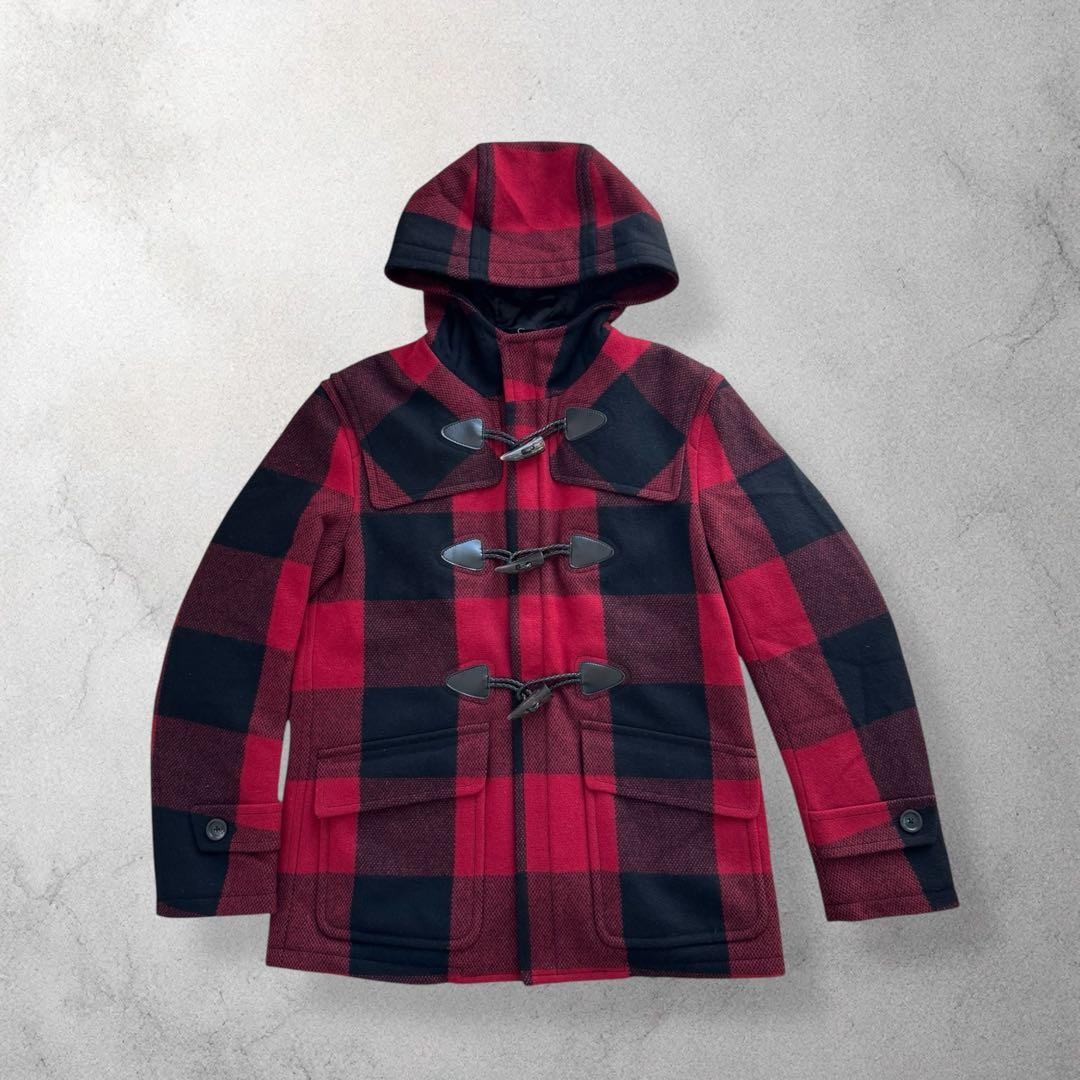 極美品 BURBERRY BLACK LABEL チェック ダッフルコート 中綿