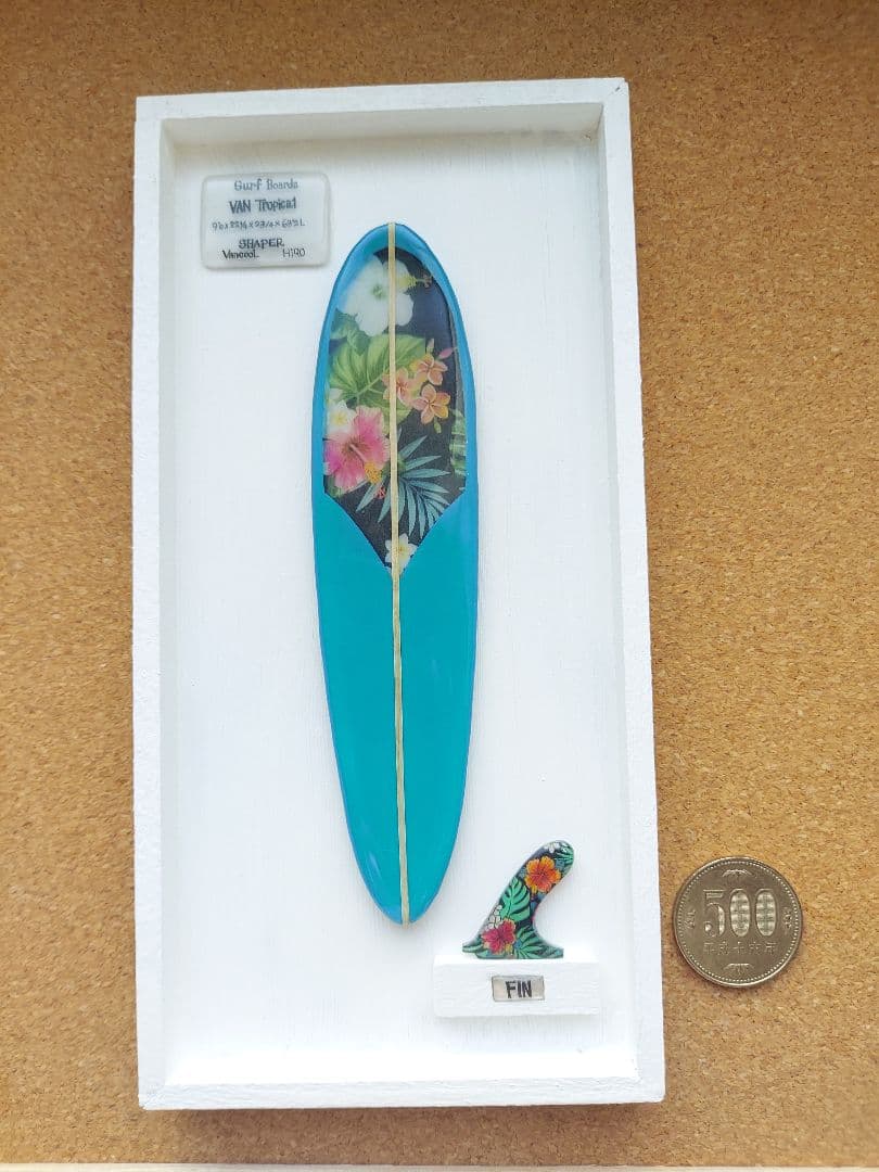 ミニチュア ロキシー好き　サーフボード　壁掛けアート