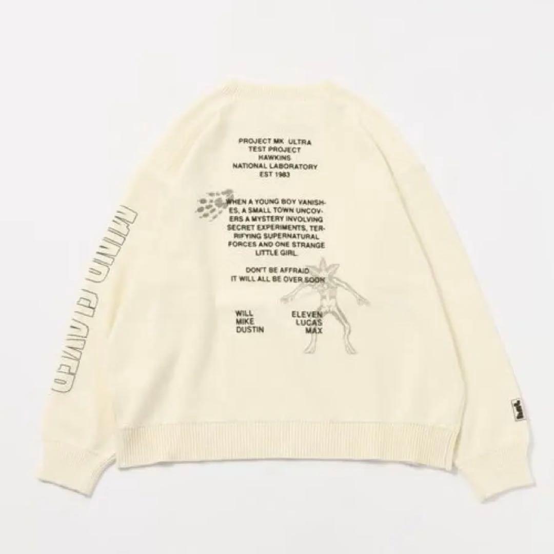 ストレンジャーシングス コラボ アソートモチーフニット オフホワイト