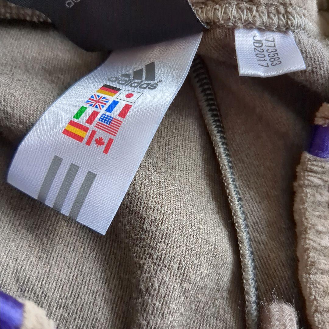 アディダス ベロア ジャージセットアップ 廃盤希少色 茶/ピンク 万国旗タグ M