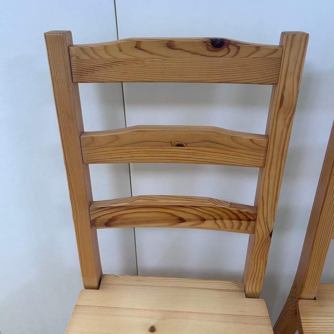 パイン材 チェア ナフコ 木製チェア 2脚セット ベーグル ①② - メルカリ
