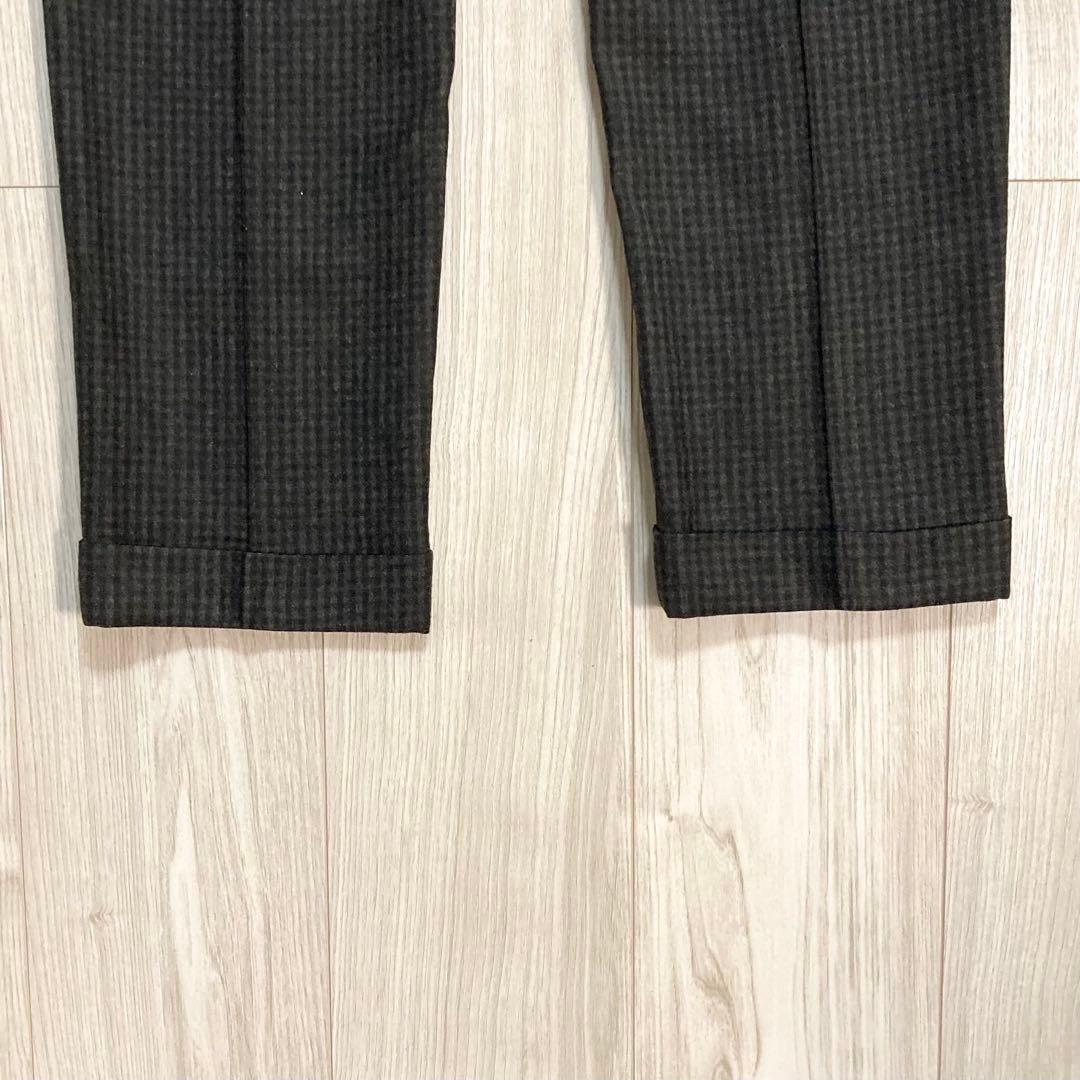 INCOTEX インコテックス スラックス ウール グレー チェック 48 美品