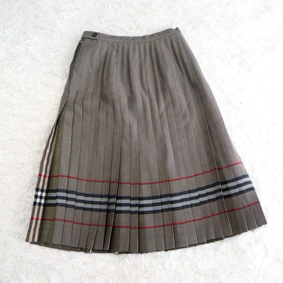 極美品 レア✨バーバリー プリーツスカート ロング ノバチェック
