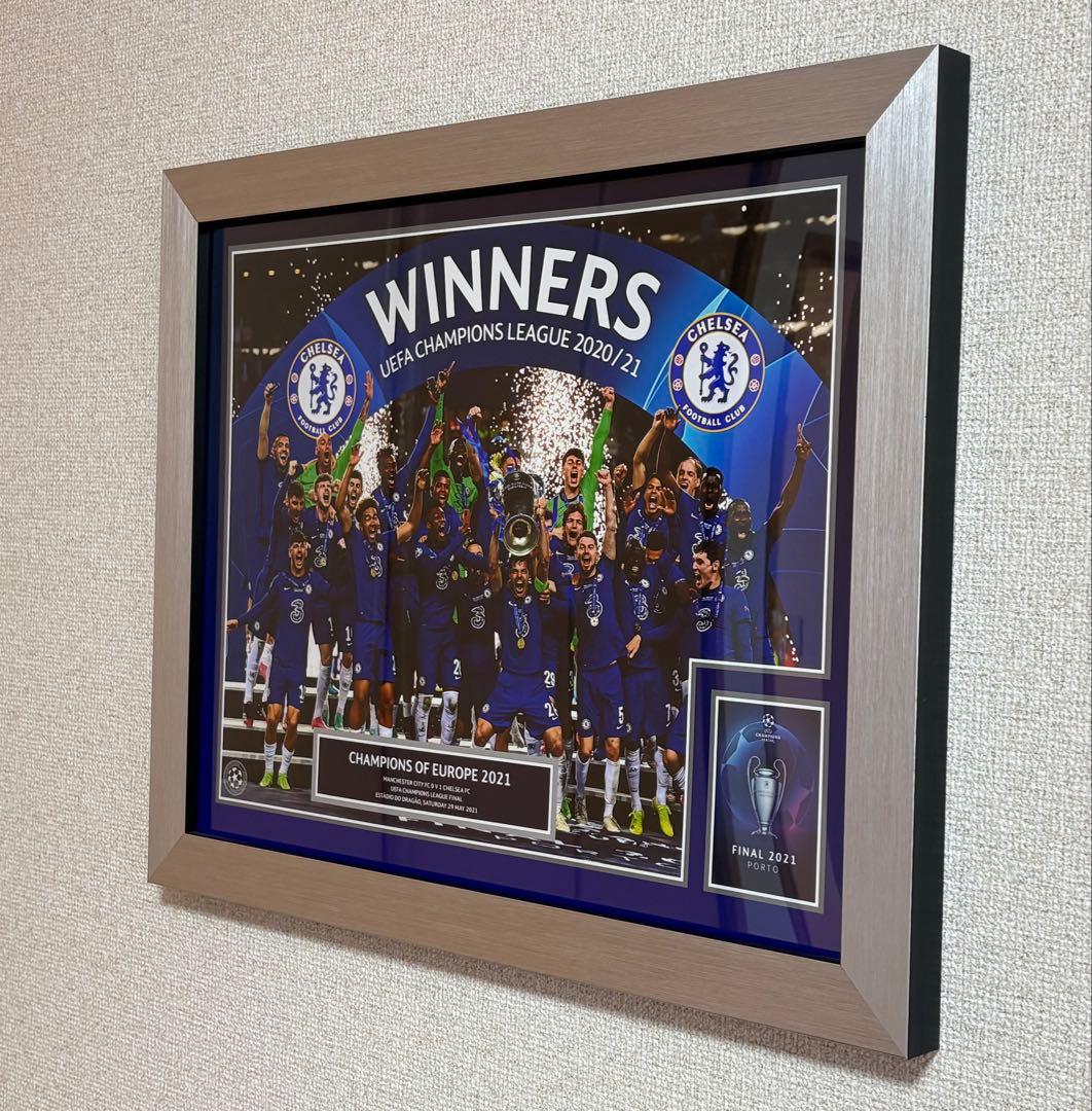 チェルシー 2020-2021 CL優勝記念 フォトフレーム トロフィーリフト
