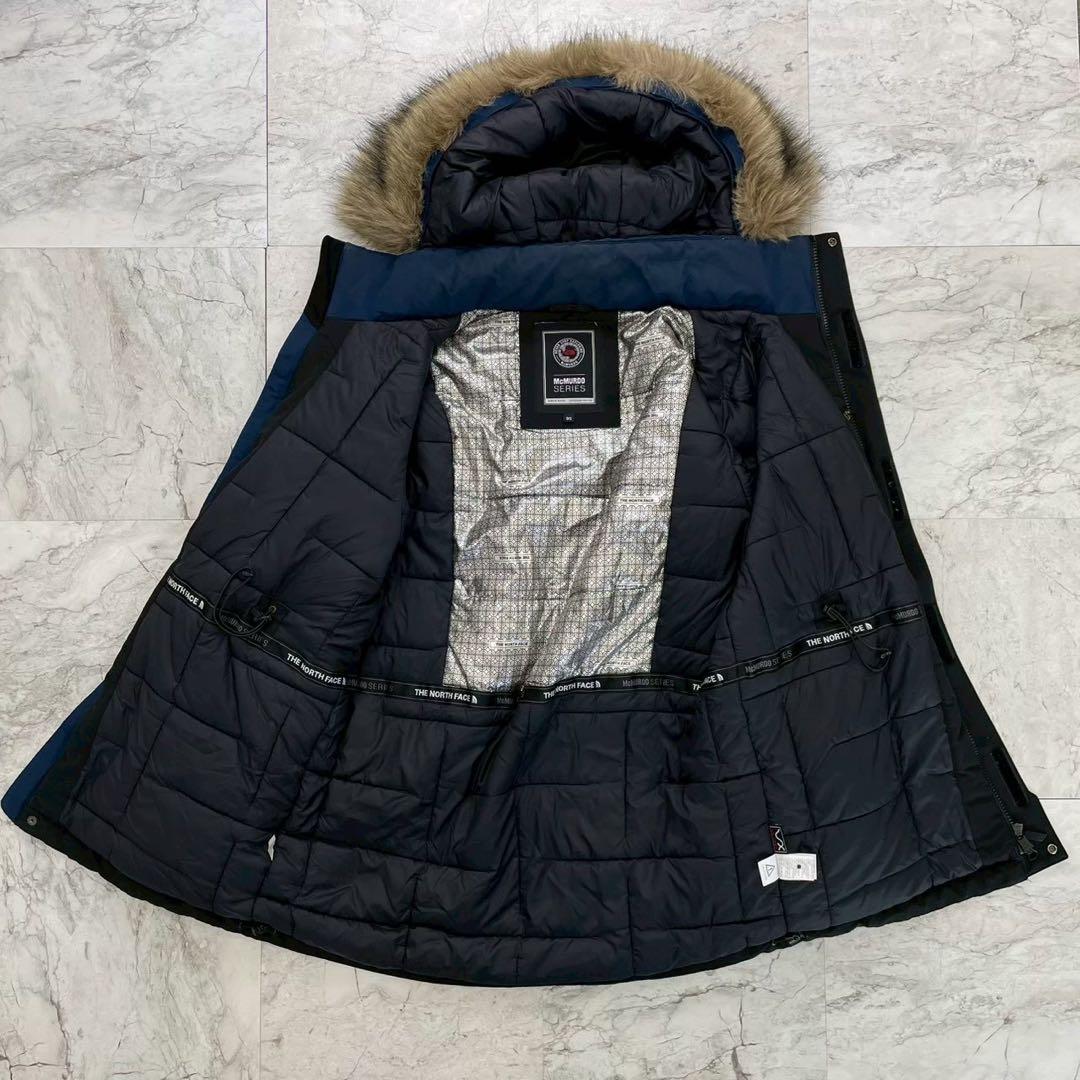 人気　ノースフェイス　ダウンジャケット　メンズ　Ｍ　マクマード　ネイビー　刺繍