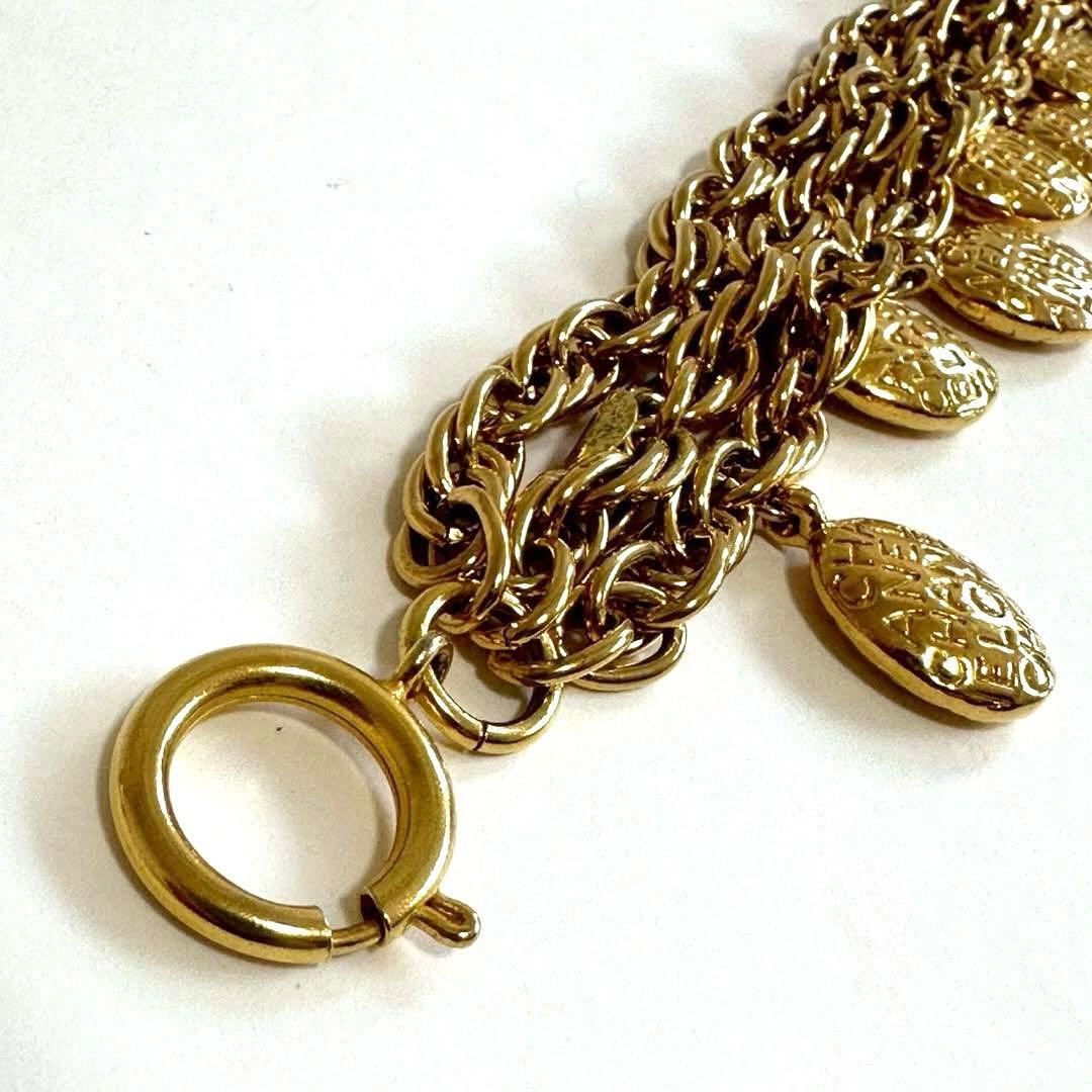 CHANEL 美品✨シャネル ３連チェーン ブレスレット　ゴールド