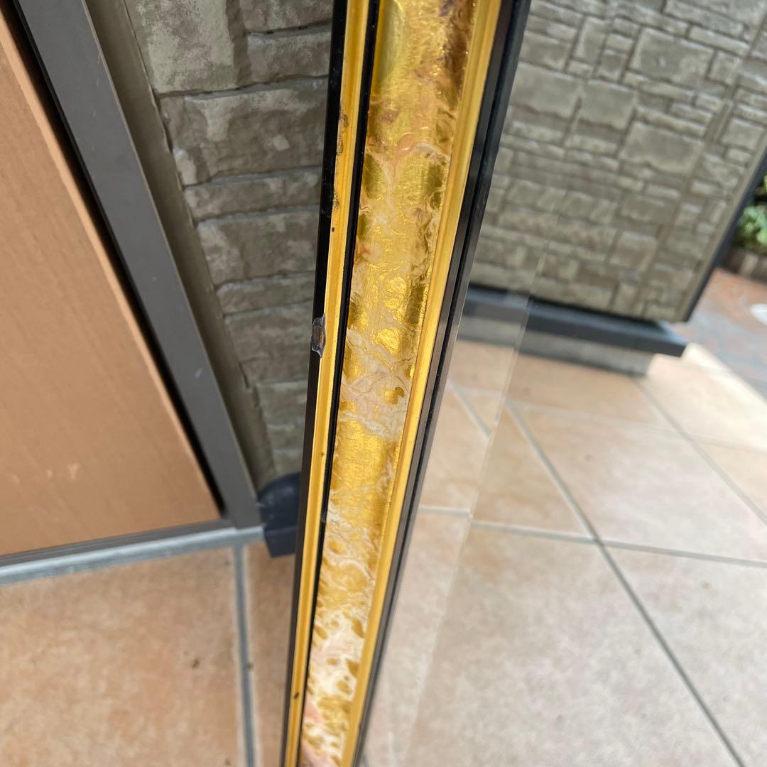 イタリア製 アンティークミラー　壁掛け 鏡 花模様 ウォールミラー