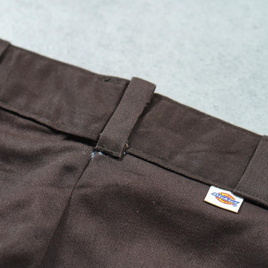 80sUSA製Dickies874ワークパンツ42タロン チビタグ ブラウン古着