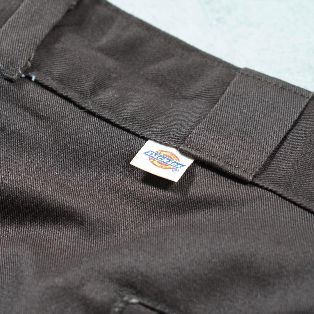 80sUSA製Dickies874ワークパンツ42タロン チビタグ ブラウン古着
