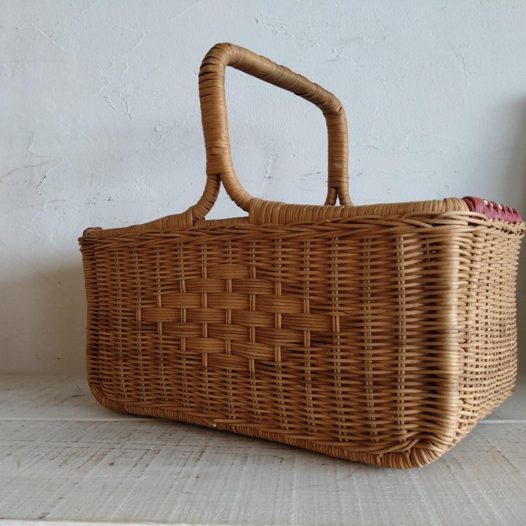 ラタン製バスケット　大　小　2個セット