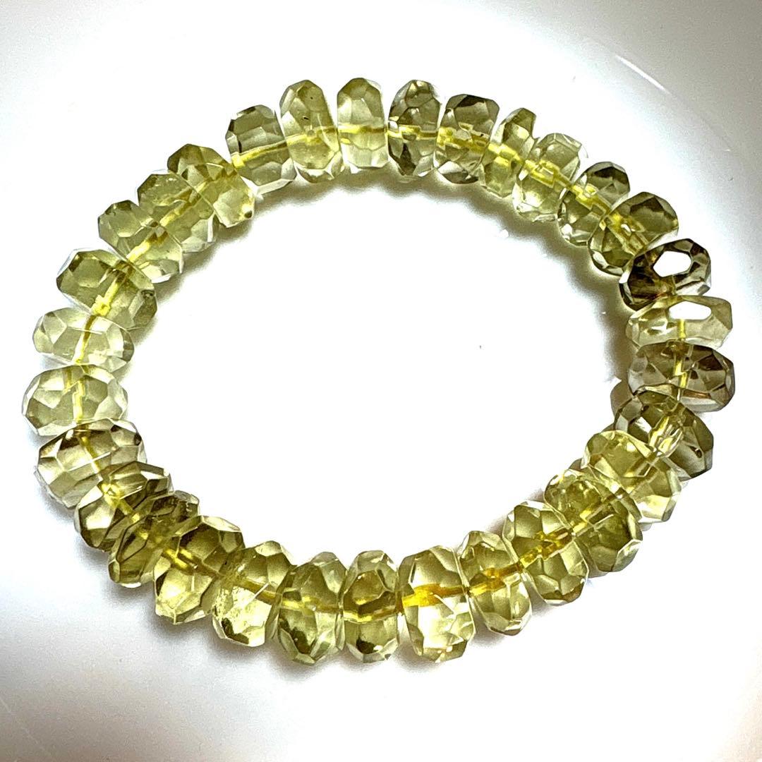 極上プレミアム 【宝石質】　天然リビアングラス隕石　ブレスレット（大）