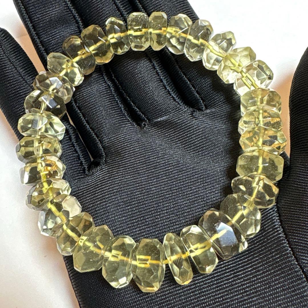 極上プレミアム 【宝石質】　天然リビアングラス隕石　ブレスレット（大）