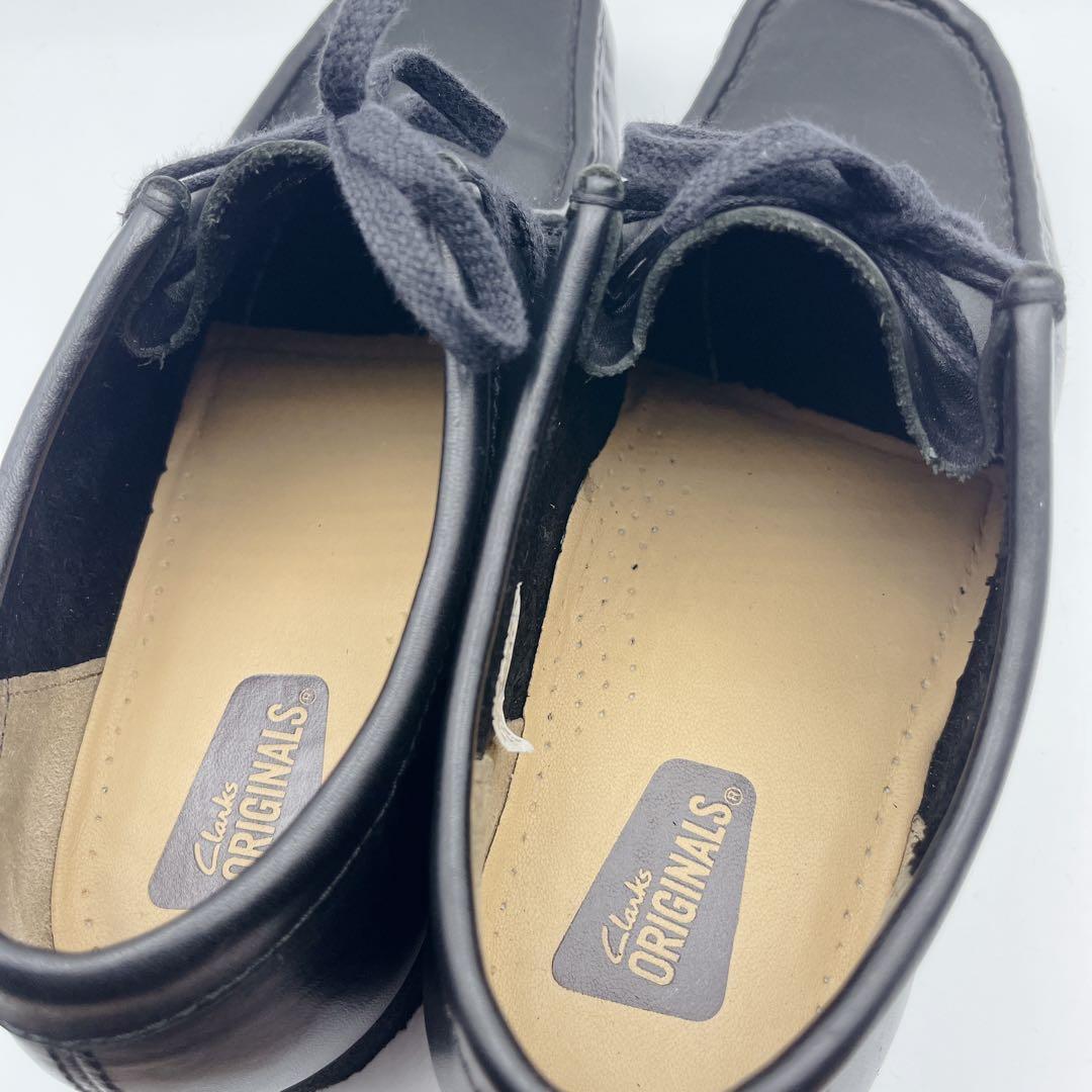 訳アリ美品 クラークスオリジナルズ ワラビー レザー 黒 25.5cm