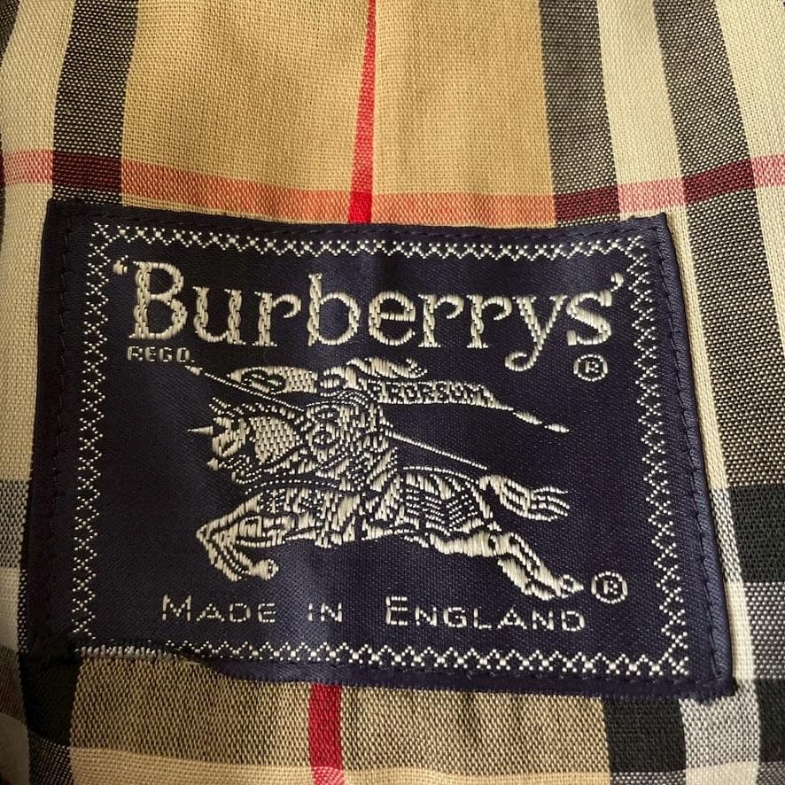 マ*ス様 【英国製】バーバリーズ ステンカラーコート ノバチェック 42 ロング