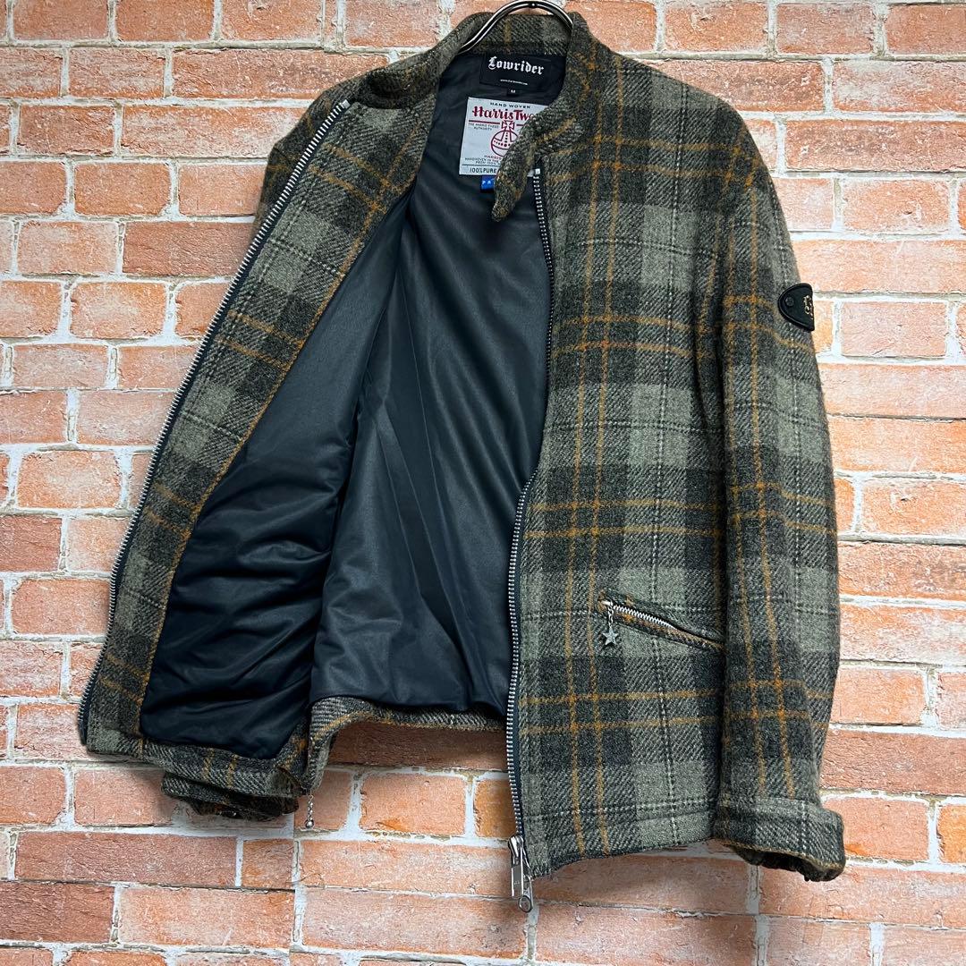 ローライダーxハリスツイード シングルライダースツイードチェック