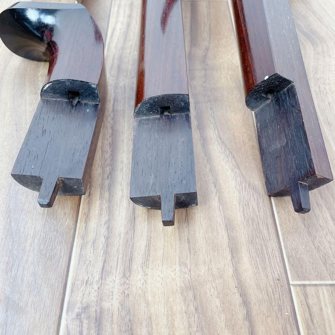 津軽貼り 津軽塗り胴掛け　中棹 三味線 平溝 丸打胴 黒檀糸巻き　紅木　正寸