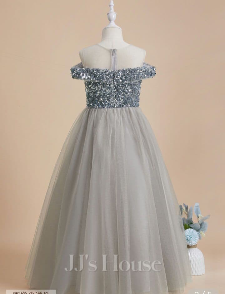 JJs Houseグレーシルバー オフショルダー フォーマルドレス