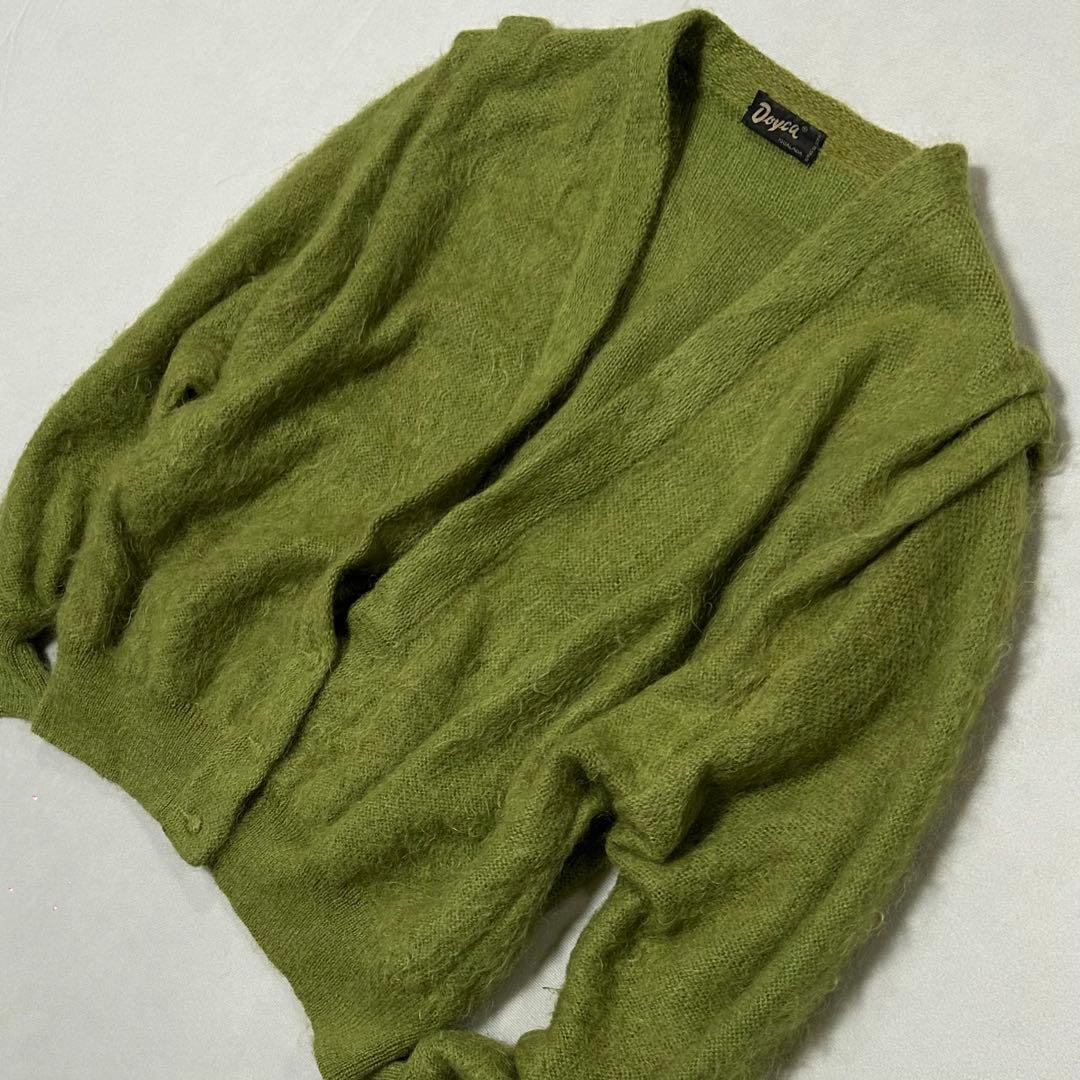 90s スペイン製 モヘヤニット カーディガン ボックスシルエット グランジ