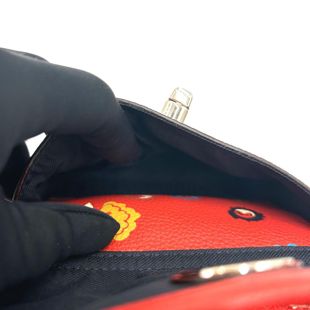 COACH 　コーチ　フローラル　ターンロック　ミニリュック　 花柄 　レッド