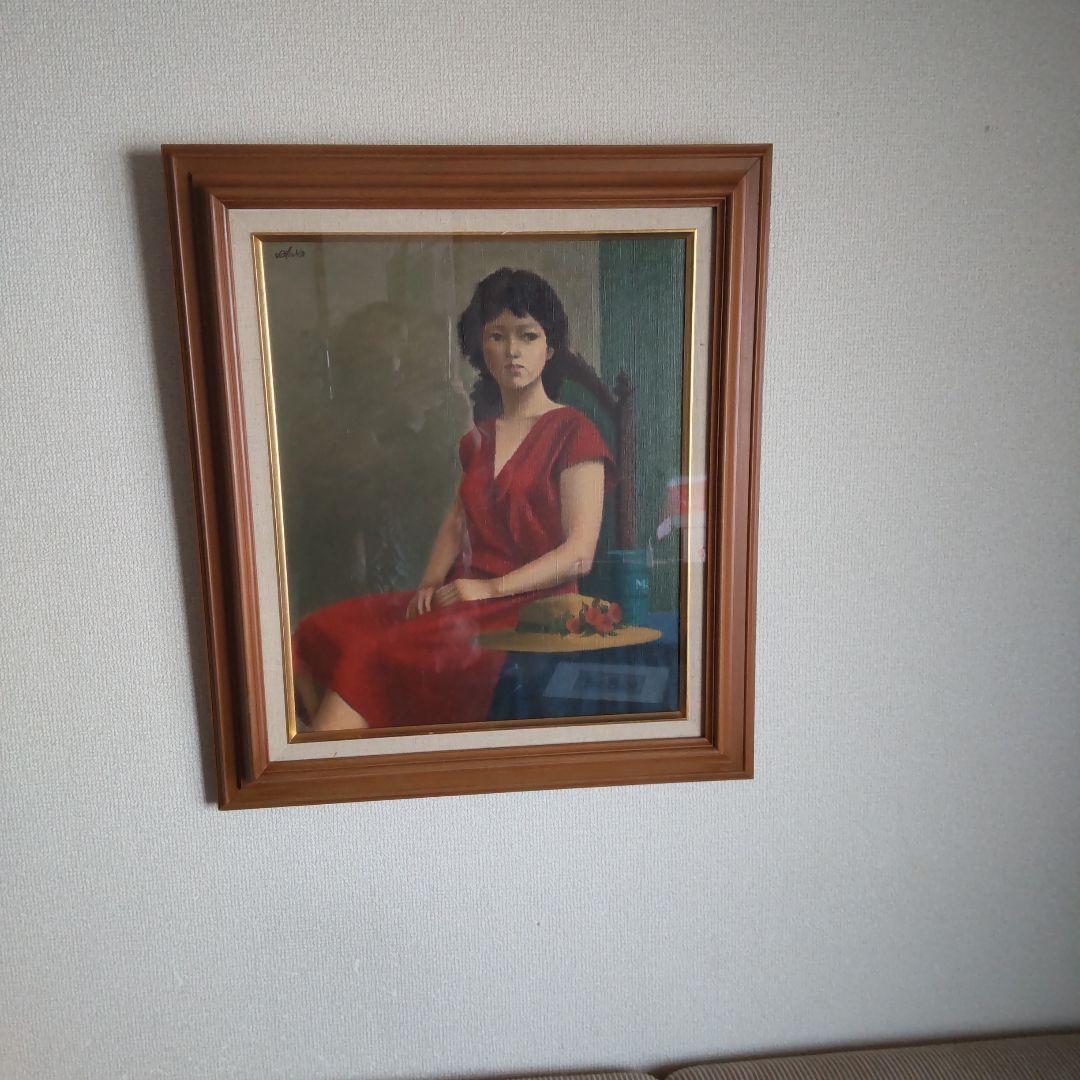 真作】絵画 平賀正勝 油彩SM 梅雨の頃 静謐な水田風景 自然描写 Y99