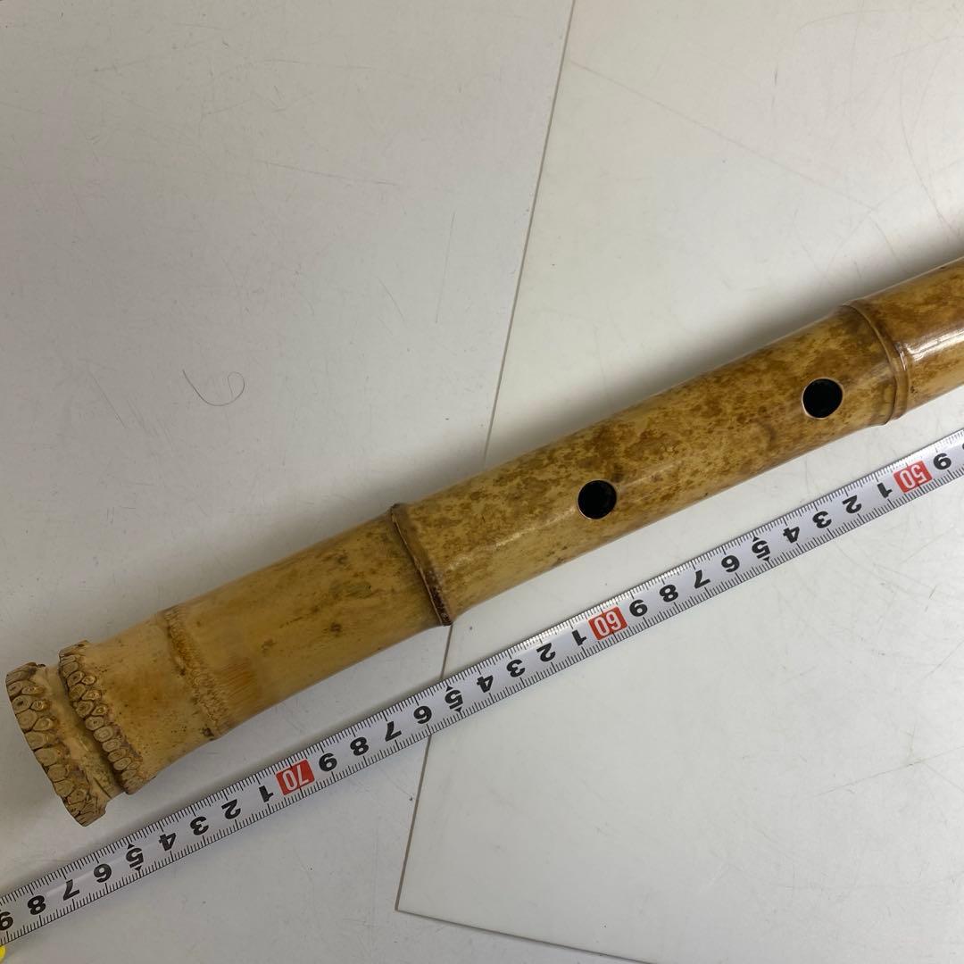 竹治作 銀3線 竹製 尺八 約71cm 東キ8-0117①