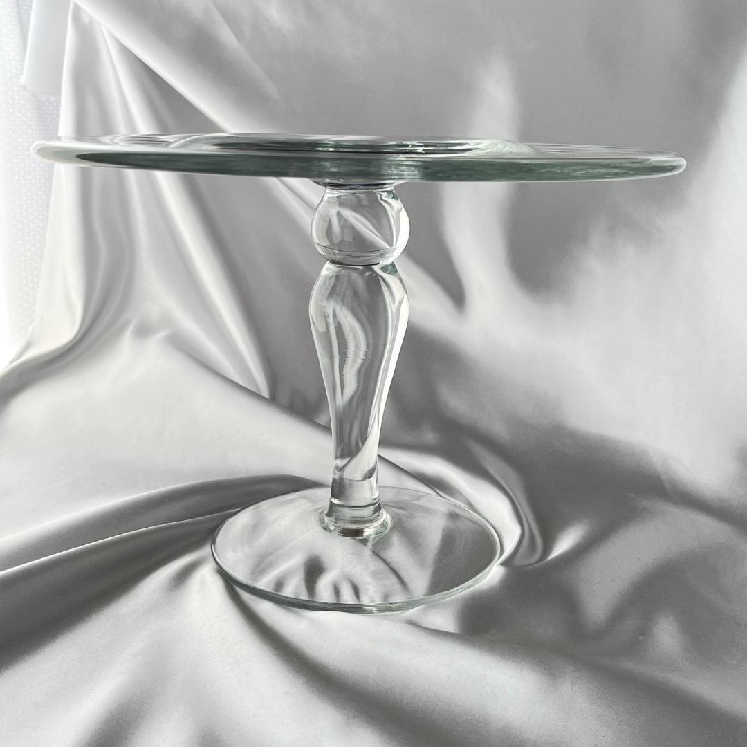 英国】 クリスタルのケーキスタンド / オブジェスタンド【ガラス