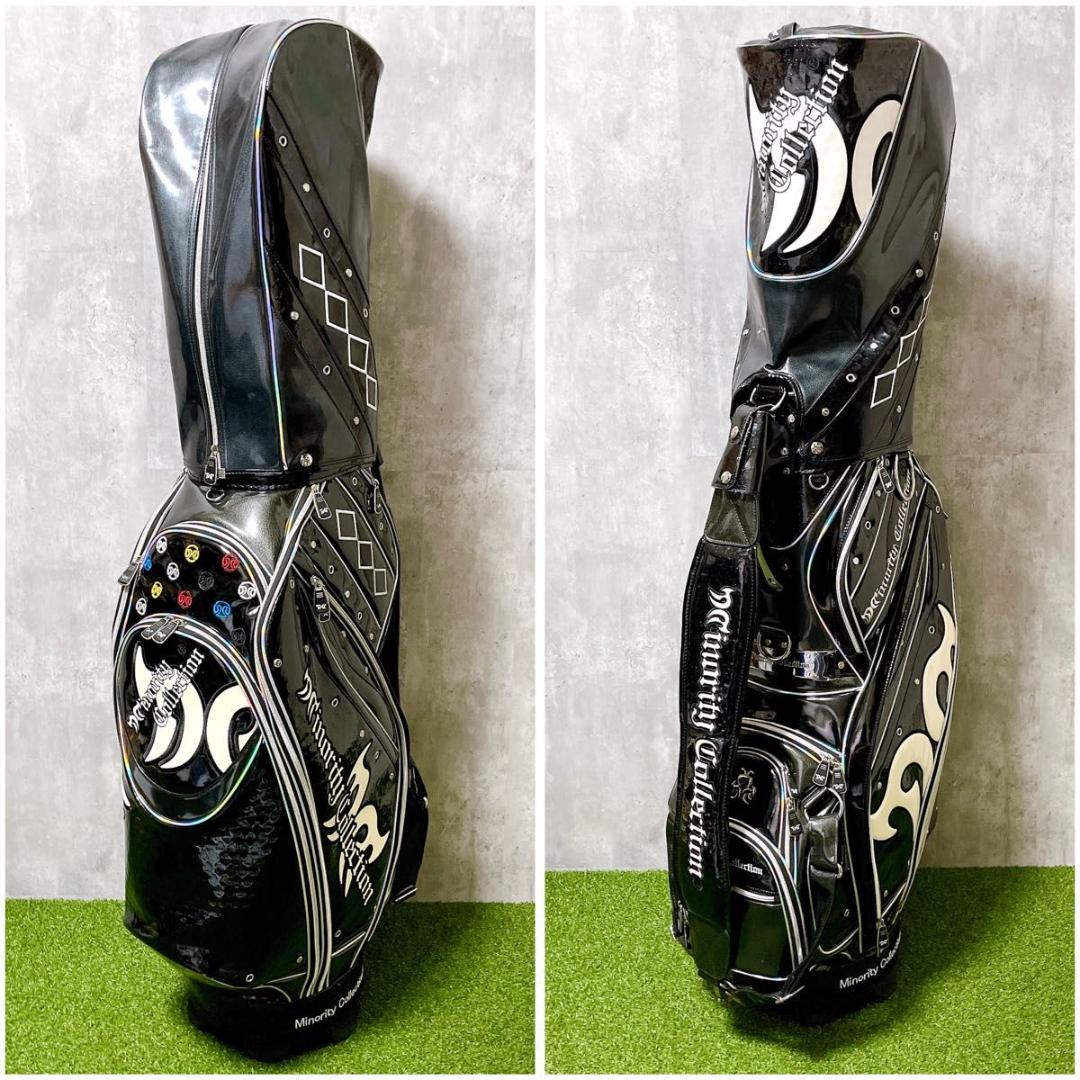マイノリティコレクション キャディバッグ オールエナメル 3点式 ロゴ刺繡入り