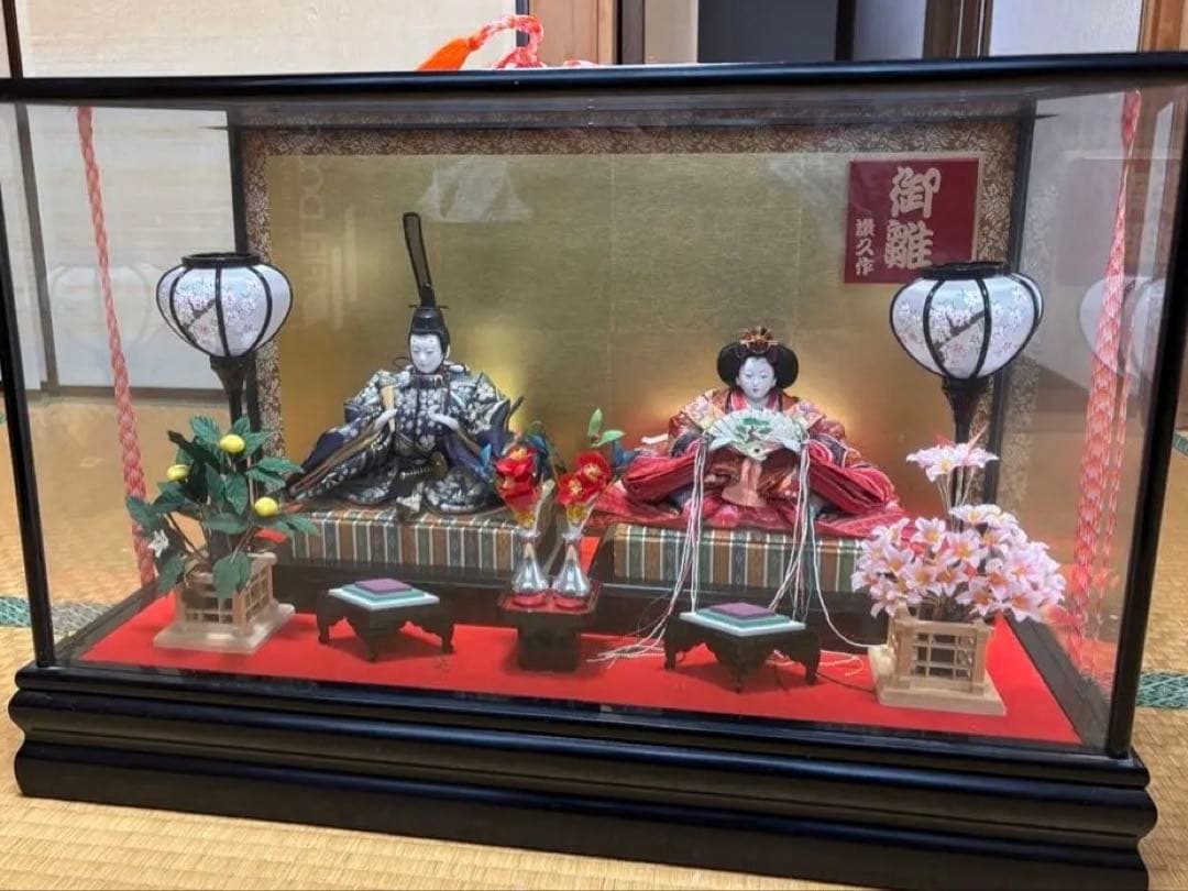極美品★ひな人形 ★ガラスケース付き★伝統的デザイン