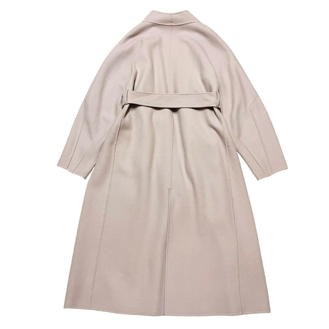 美品　カオス 11万　アールスーペリア ノーカラー ロングコート　ピンクベージュ