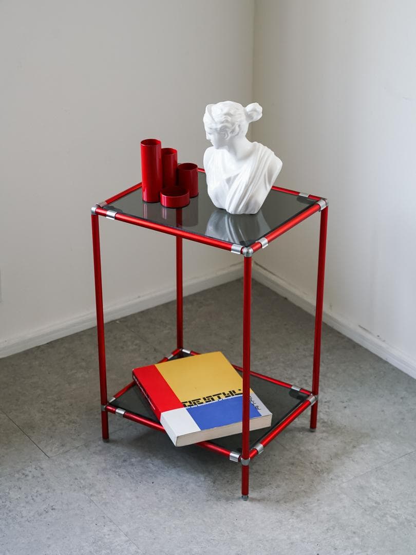 ヴィンテージ ガラスシェルフ モジュールラック 収納棚 ポストモダン