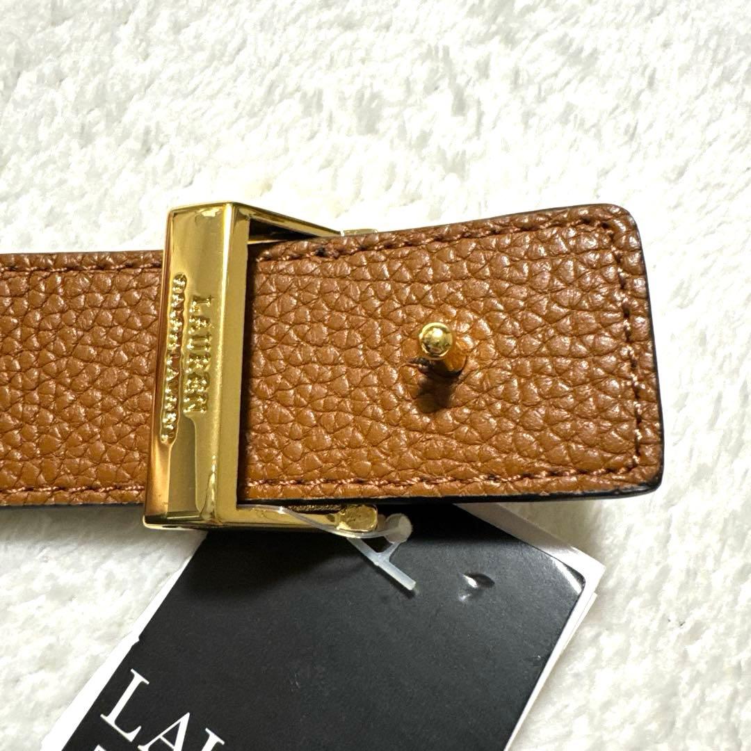 新品 ローレンラルフローレン ベルト リバーシブル LRL ゴールド金具 牛革