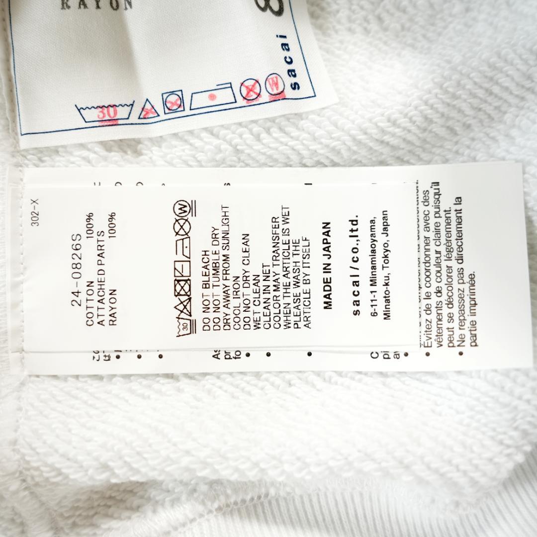 【新品未使用】sacai×マークゴンザレス　刺繍スウェット　Mサイズ　白