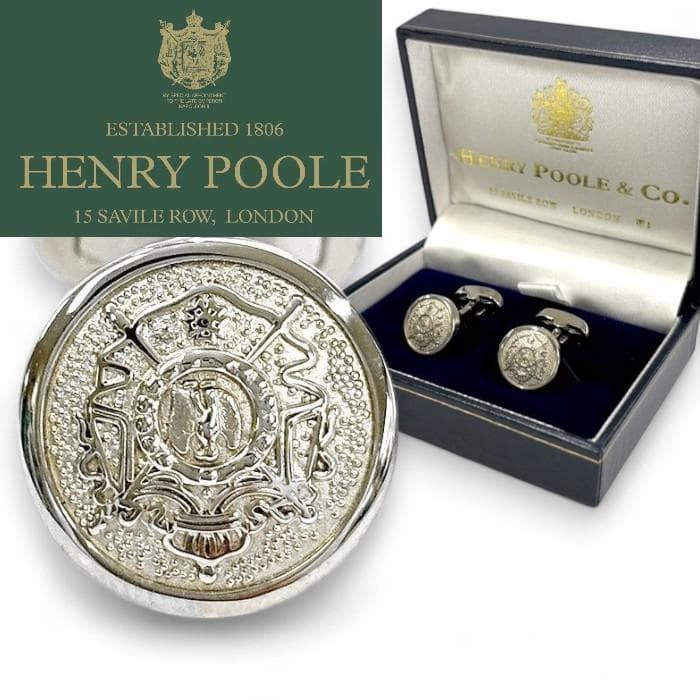 ヘンリープール 英国製 刻印入り カフリンクス カフスボタン